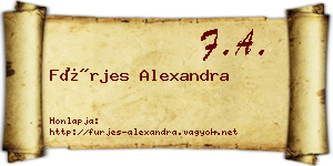 Fürjes Alexandra névjegykártya